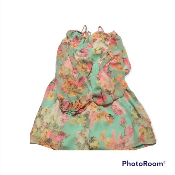 Women’s spring boho danity long sleeve Floral cold shoulder romper - Picture 4 of 4